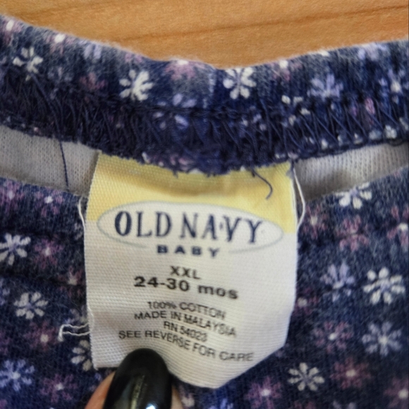 Vintage Y2K Old Navy blue floral cotton pants and cardigan matching 2-piece set - Picture 10 of 10